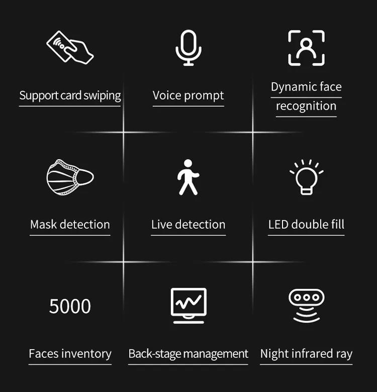 VF102 Gesichtsherkenning Scankoade Veegkaart Alles yn ien QR Code Reader Scanner foar tagongskontrôlesysteem